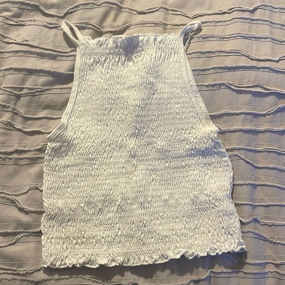 Ribbed White Short sleeve shirt